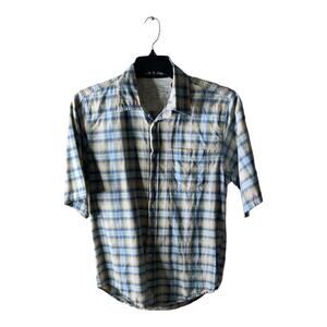 Vintage Wrangler Jeans Co Tartan Plaid Shirt Mens M Short Sleeve Chest Pocket